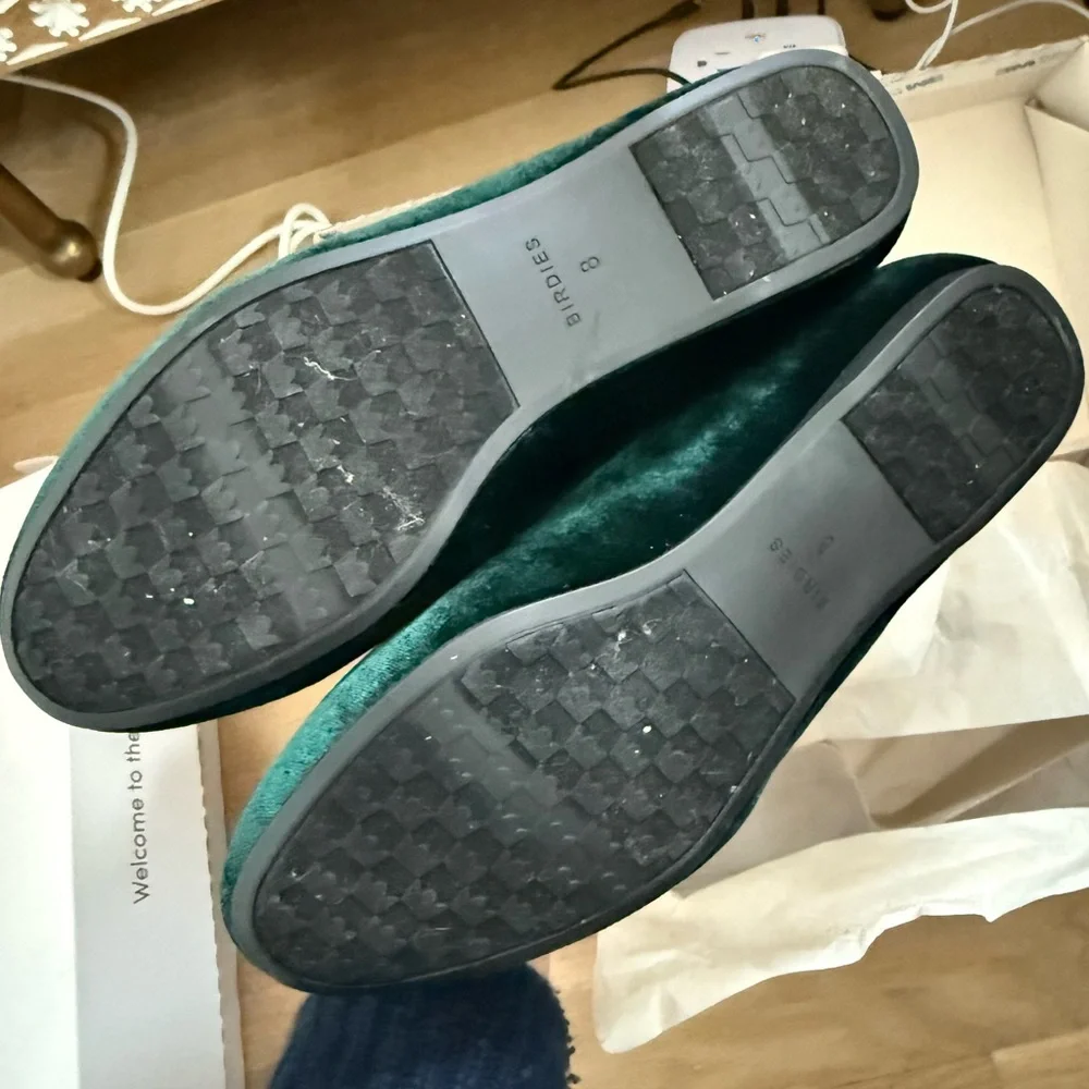 Birdies Starling Green Velvet flats - Picture 2 of 4